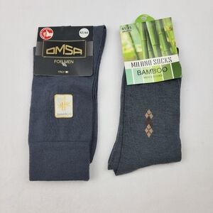 NWT 2 pair of men's super soft grey Bamboo dress socks